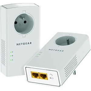 PACK 2 ADAPTATEURS CPL2000 AVEC PRISE 2 PORTS GIGABIT ETHERNET