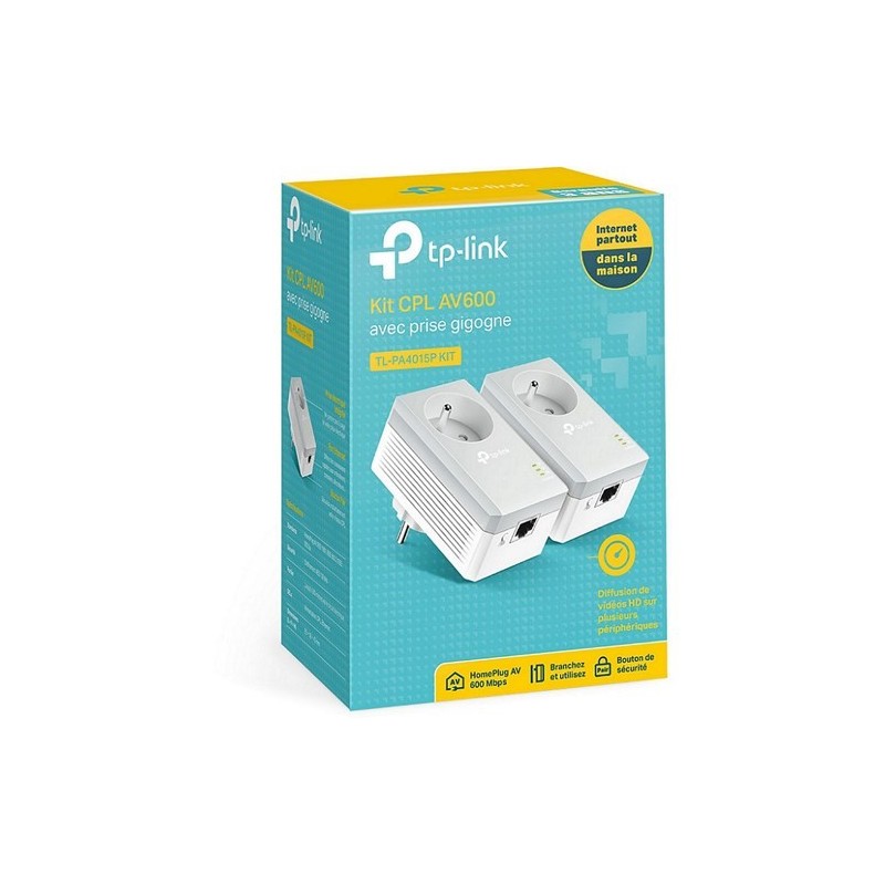 PROMO Kit de 2 CPL AV 600 Mbps avec prise intégrée