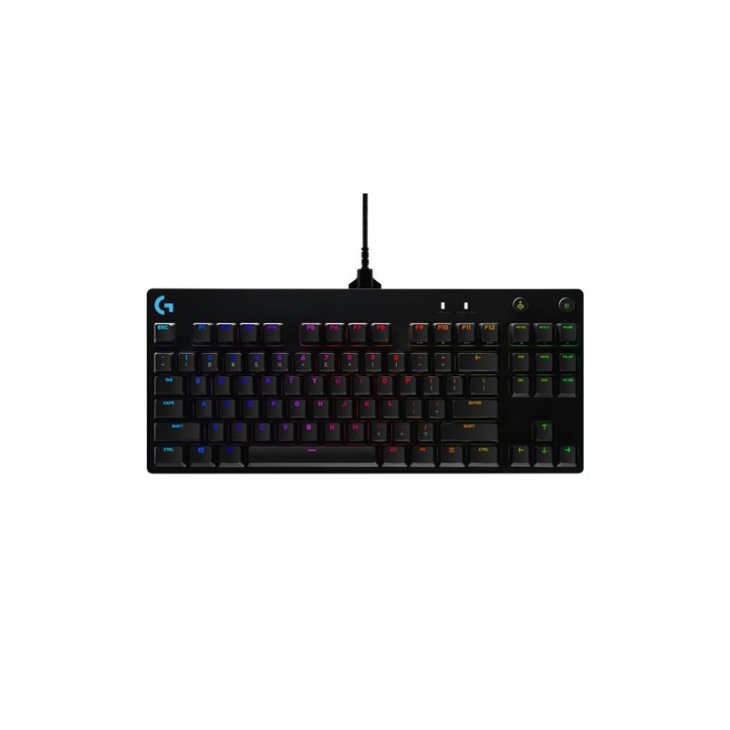 PROMO Logitech Clavier de jeu mécanique G Pro format compact TKL interrupteurs mécaniques tactiles (switches GX Blue) rétro-écla