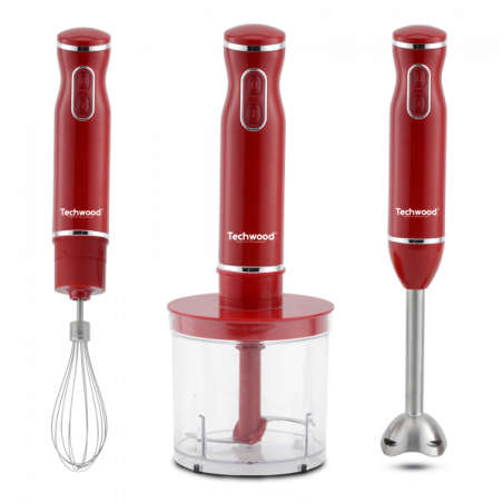 TECHWOOD MIXEUR PLONGEANT 3 EN 1 ROUGE | BECHNARAMA