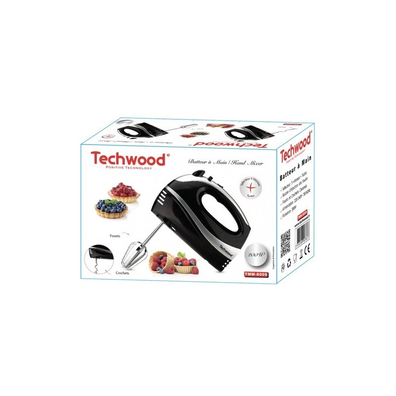 TECHWOOD Mixeur Batteur Noir