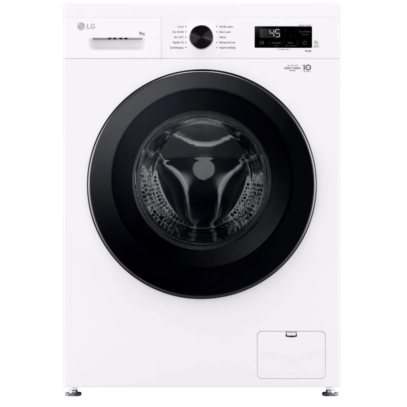 Lave-linge 9 kg LG F94B15WH machine à laver Charge avant 9 k | BECHNAR