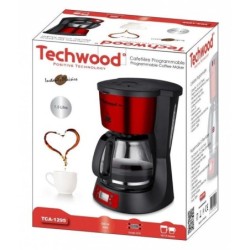 TECHWOOD Cafetiére Programmable 12 T iNOX ROUGE | BECHNARAMA