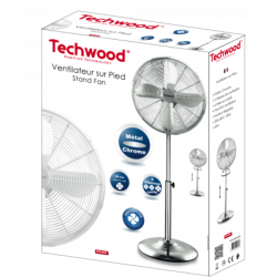 TECHWOOD Ventilateur sur Pied Chrome | BECHNARAMA