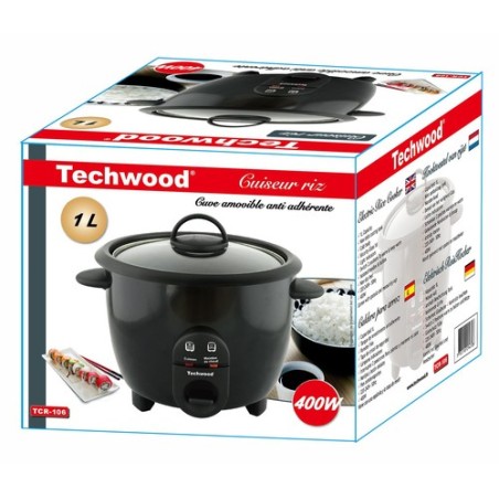 Techwood TCR-106 cuiseur à riz 1 L 400 W Noir | BECHNARAMA