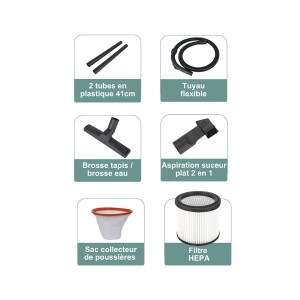 WHITE PEARL - Aspirateur poussières et eau 20L | BECHNARAMA