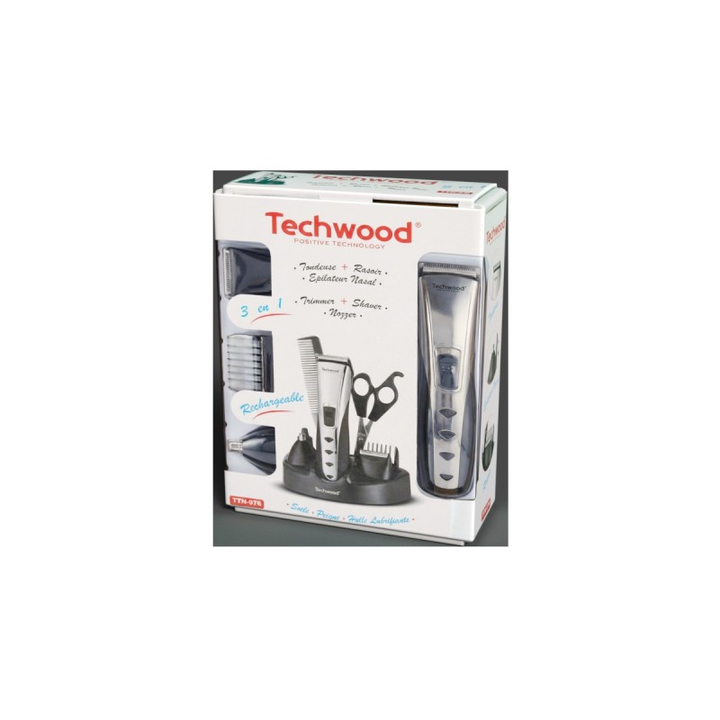 TECHWOOD Rasoir + Tondeuse + Epilateur Nasal Silver | BECHNARAMA