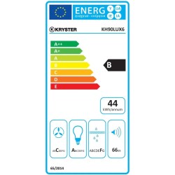 Hotte inclinée Kryster KH90LUX6 90 cm 326 m³/h noir