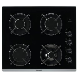 Plaque de cuisson gaz Brandt BPG6413B 4 feux 60 cm verre noir