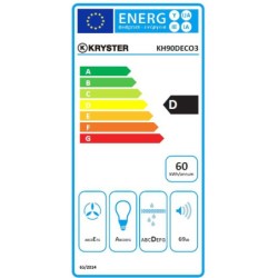 Hotte décorative Kryster KH90DECO3 90 cm 550 m³/h inox/verre