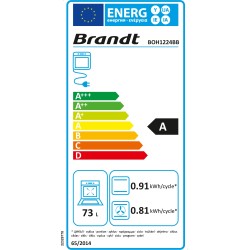 Four encastrable Brandt BOH1224BB 73L multifonction hydrolyse noir