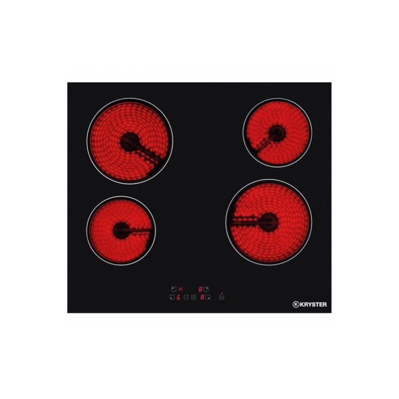 Plaque vitrocéramique Kryster KVITRO4K2 4 zones 60 cm verre noir