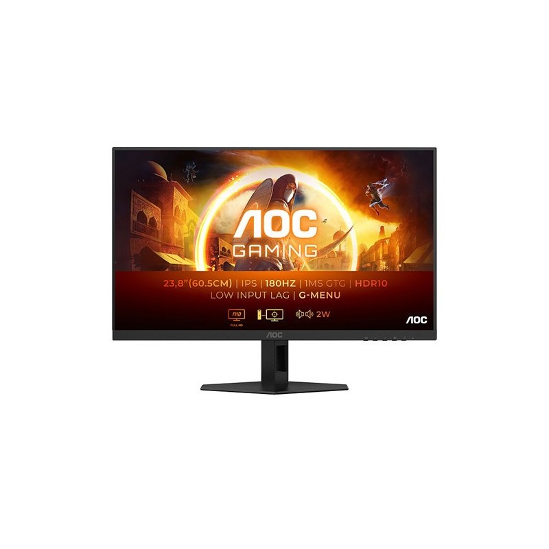 AOC GAMING- 1080p - 1920 x 1080 pixels - IPS- 1 ms - 16/9 - 180 Hz - - HDR10 - Adaptive Sync / G-SYNC Compatible - DisplayPort/H