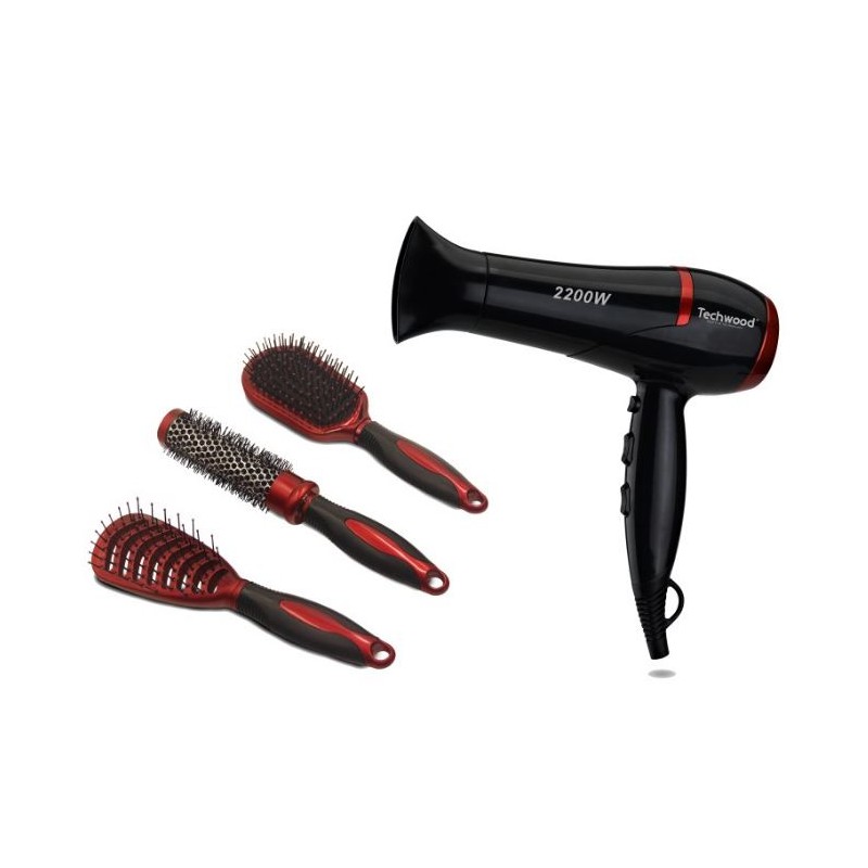 TECHWOOD Coffret Beauté Séche Rouge / Noir | BECHNARAMA