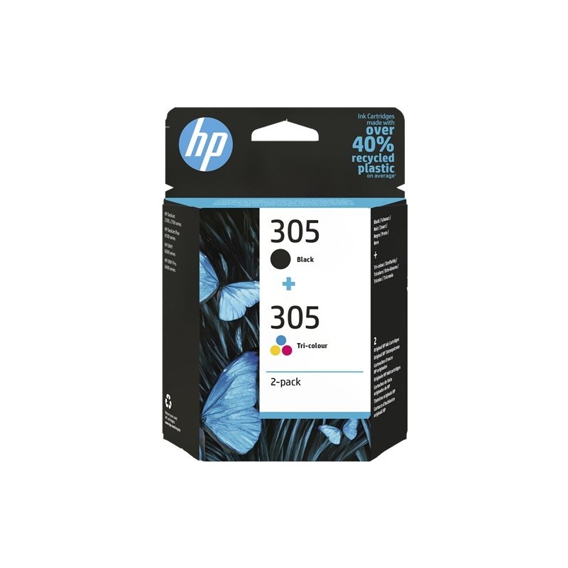 HP 305 - Dual Pack - Cartouche Noire  3-couleurs (MC24)